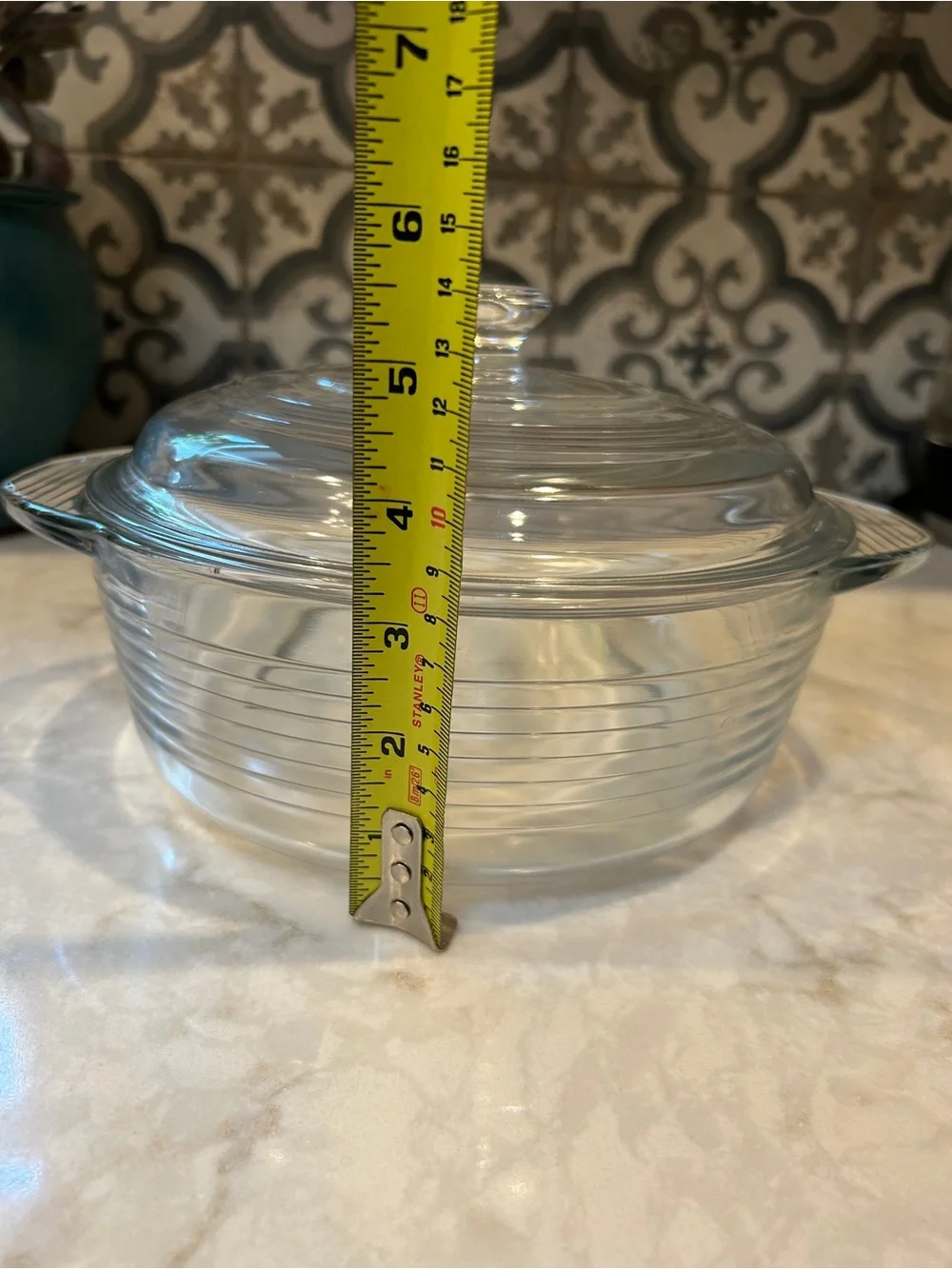 1990s Vintage Libbey Ribbed Glass Lidded Casserole Baking Dish- EUC